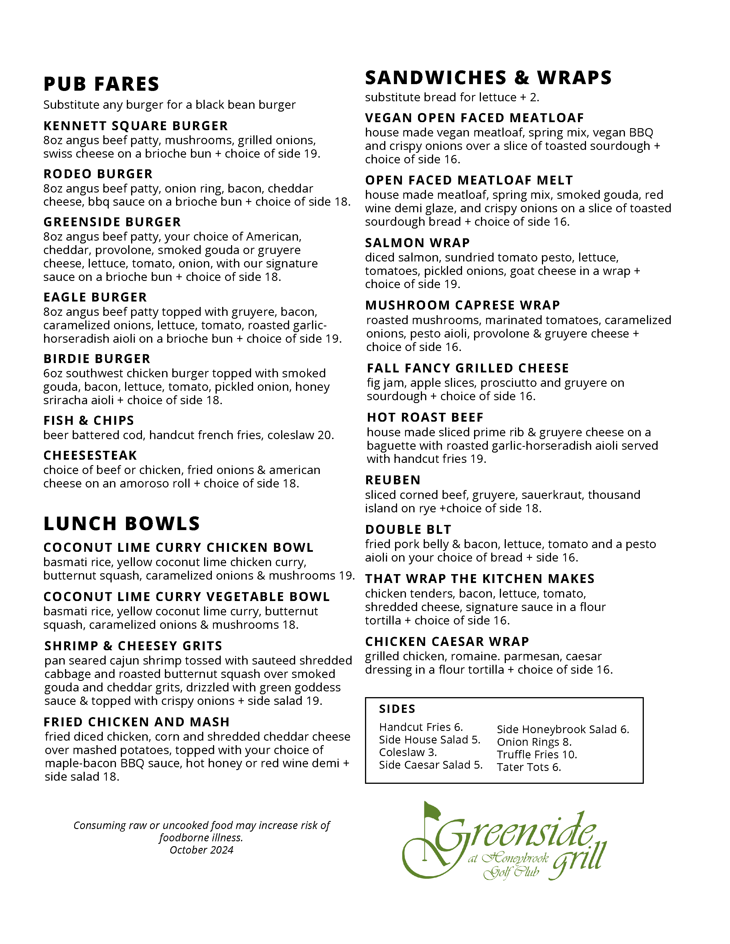 Lunch Menu 2022 1130 Page 2